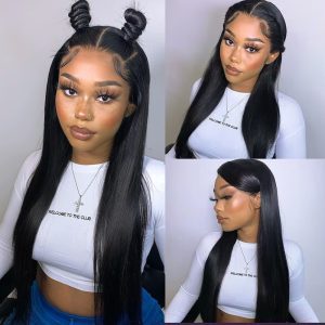 Perucas Brasileiras de Cabelo Liso, HD Transparente, 30-34 polegadas Loja dos Cabelos: Peruca Cabelo Natural, Extensões, Cosméticos e Beleza