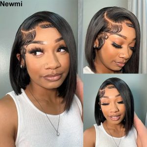 Peruca Newmi-bob, Cabelo Natural, Liso, 13×4, 180 de Densidade Loja dos Cabelos: Peruca Cabelo Natural, Extensões, Cosméticos e Beleza Loja de