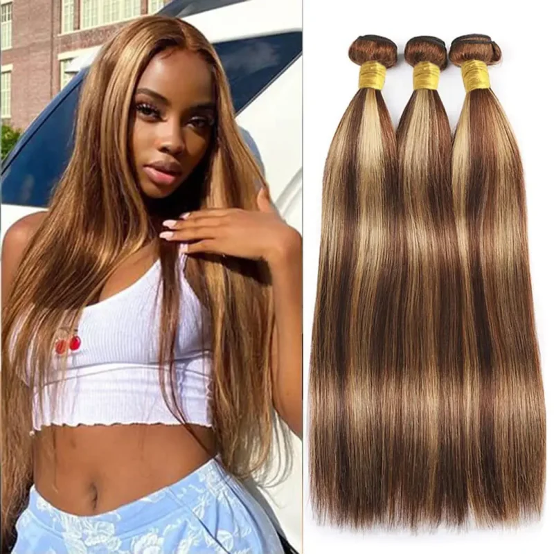 Tons Marrom em Cabelo Humano Liso Brasileiro, P4 27, 30″, 32″” Loja dos Cabelos: Peruca Cabelo Natural, Extensões, Cosméticos e Beleza