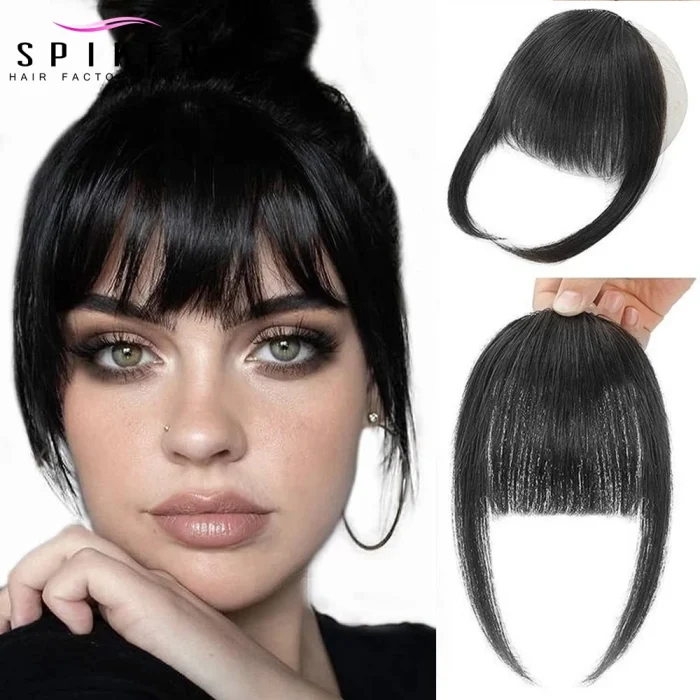 Franja de Cabelo Humano Natural, Remy Reto, Franja com 3 Clipes, 20g, 8 ...