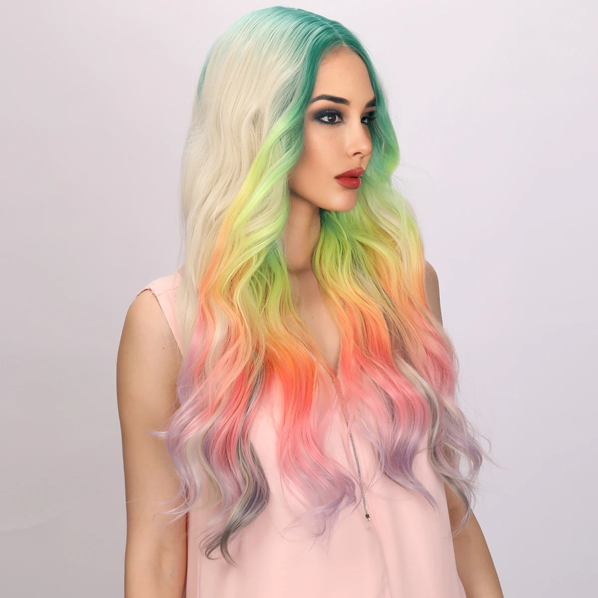 kf-S293fda5546774afdb3d3f127dd11372el-Smilco-Rainbow-Colorido-Parte-M-dia-Ondulado-Bob-Perucas-para-Mulheres-Peruca-Encaracolada-Sint-tica-Resistente