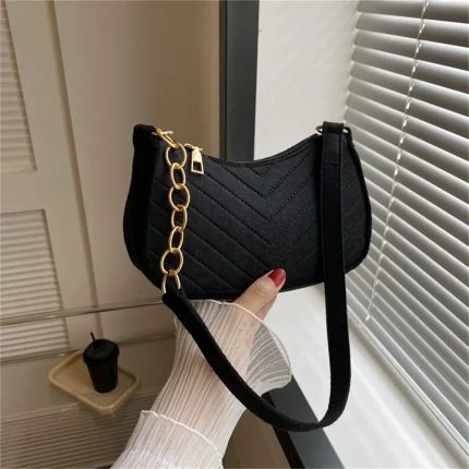 Bolsas e acessórios Bolsa de Ombro Retrô Monocromática Feminina com Alça Pequena | Loja dos Cabelos