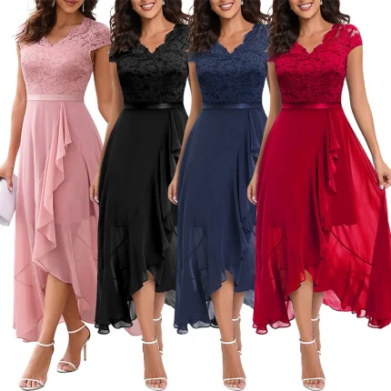 Vestidos de Cerimónia Vestido de Noite Elegante para Casamento, Renda para Madrinhas, Festa, Baile e Praia | Loja dos Cabelos