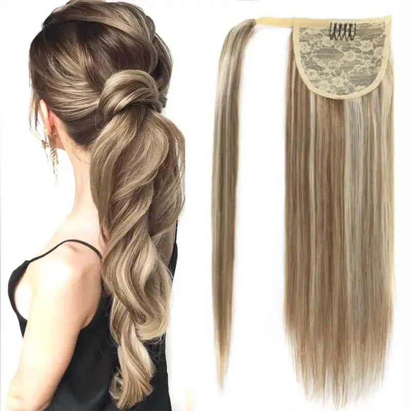 Rabo de Cavalo REAL BEAUTY – Rabo de Cavalo com Clipe, Cabelo Remy Brasileiro, Destaques em Marrom e Loiro Mel | Loja dos Cabelos