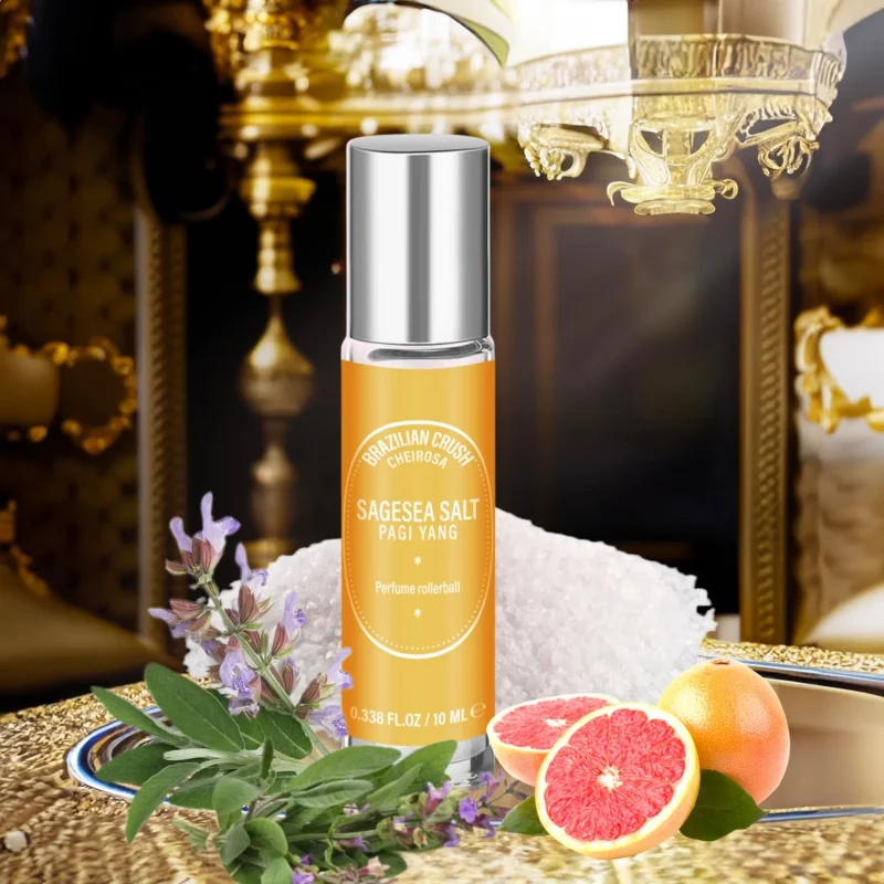 Cosméticos e outros produtos de beleza BRAZILIAN CRUSH – Perfume Roll-On, Fragrância de Longa Duração, Unissex, Sal Marinho Pagi YANG, 0.338 oz | Loja dos Cabelos
