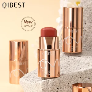 Cosméticos e outros produtos de beleza QIBEST – Batom Blush 3 em 1 para Mulheres, Bastão Leve, Creme de Longa Duração, para Bochechas e Lábios, Maquiagem Multifuncional | Loja dos Cabelos