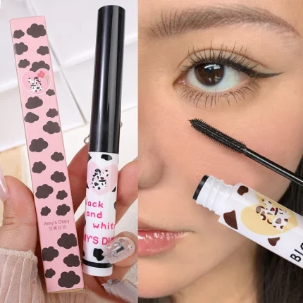 Cosméticos e outros produtos de beleza Rímel de Fibra de Seda Preta, Fosco, Impermeável, com Escova Ultrafina, Secagem Rápida e Efeito Curvador para Extensão de Cílios | Loja dos Cabelos