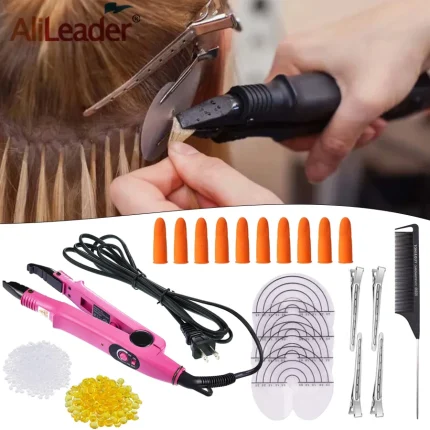 Cosméticos e outros produtos de beleza Ferro para Extensão de Cabelo com Temperatura Ajustável | Loja dos Cabelos