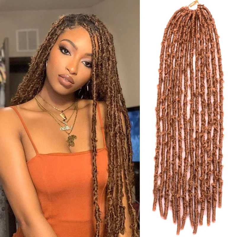 Extensões de cabelo Sintético Extensão de Cabelo Sintético – Tranças Borboleta Faux Locs, Crochet, Pré-Prontas, Dreadlocks Macios | Loja dos Cabelos
