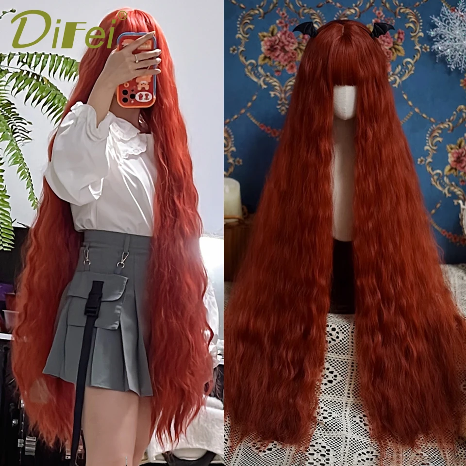 Comprar Perucas Peruca Sintética Longa Ondulada com Franja – Cabelo Natural, Resistente ao Calor, Estilo Lolita, Cores Vermelha e Marrom, 120cm na Loja dos Cabelos – Entrega Rápida! Perucas Peruca Sintética Longa Ondulada com Franja – Cabelo Natural, Resistente ao Calor, Estilo Lolita, Cores Vermelha e Marrom, 120cm | Loja dos Cabelos