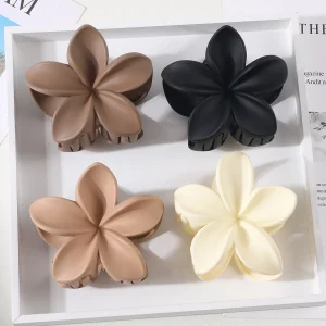 Bolsas e acessórios Conjunto de Garras de Cabelo em Formato de Flor – Grampos Grandes Foscos para Rabo de Cavalo e Acessórios de Moda (2 ou 4 Peças) | Loja dos Cabelos