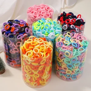 Bolsas e acessórios Kit de Elásticos para Cabelo Infantil – Scrunchies Coloridos e Doces para Meninas, Acessórios de Cabelo para Bebês e Crianças (50, 100 ou 300 Unidades) | Loja dos Cabelos