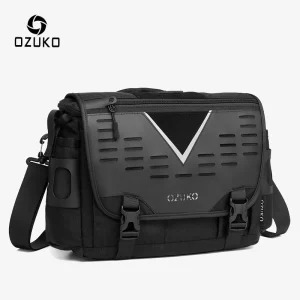 Bolsas e acessórios OZUKO – Bolsa de Ombro Masculina – Resistente à Água, Grande Capacidade, Estilo Mensageiro para Viagem e Uso Diário | Loja dos Cabelos