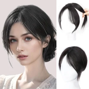 Perucas Franja Falsa 3D Estilo Francês para Mulheres, Cabelo Sintético com Aparência Natural, Corte em Cortina, Formato 8 | Loja dos Cabelos