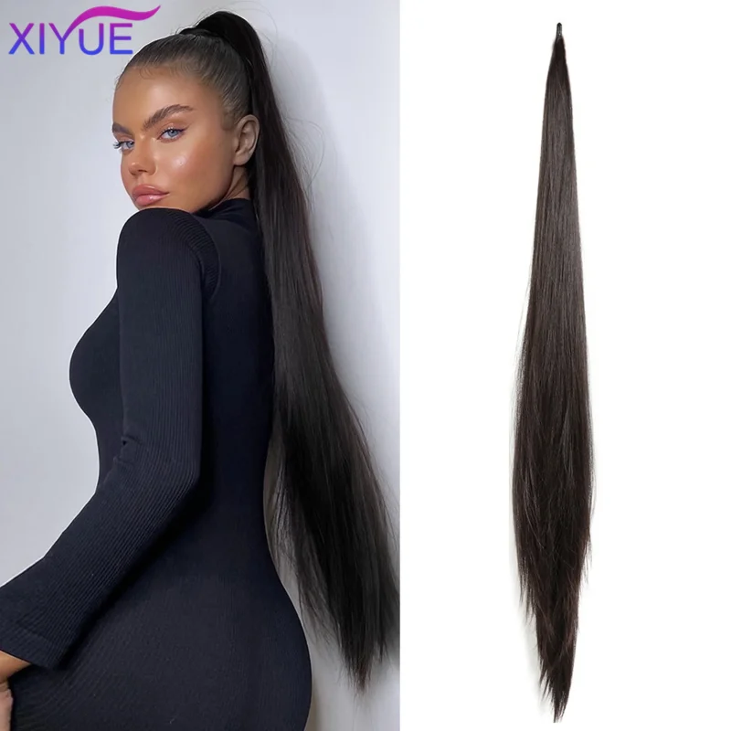 Rabo de Cavalo Rabo de Cavalo Sintético Reto para Mulheres, Extensões de Cabelo Longo, Peruca Resistente ao Calor | Loja dos Cabelos