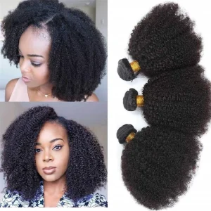 Extensões de cabelo Natural Pacotes de Cabelo Humano Afro Crespo Encaracolado, Extensões Brasileiras 8-22″, Ideal para Mulheres, Qualidade Premium | Loja dos Cabelos