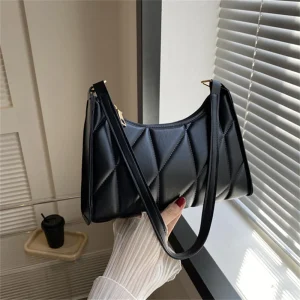 Bolsas e acessórios Bolsa de Ombro PU Feminina com Alça Pequena, Tiracolo Preta e Estilo Clutch | Loja dos Cabelos