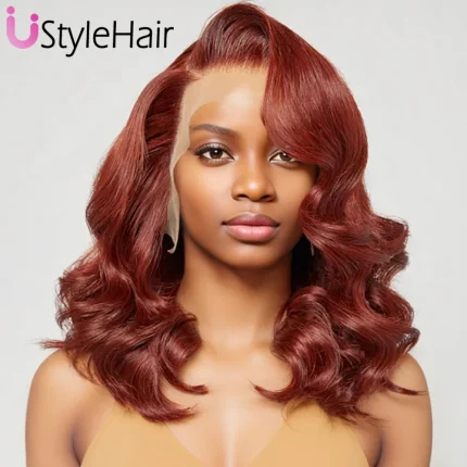 Perucas Peruca Curta de Onda Suave para Mulheres – Cabelo Sintético Natural, Dianteira de Laço, Linha Fina, Estilo Bob, Uso Diário | Loja dos Cabelos