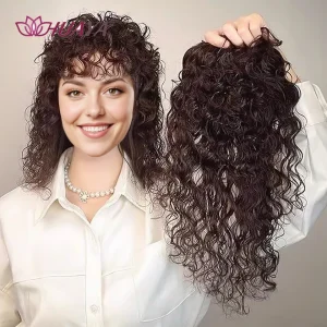 Extensões de cabelo Sintético Cabelo Sintético com Franja para Mulheres – Extensões de Cabelo com Clipe para Aumento de Volume e Desbaste | Loja dos Cabelos
