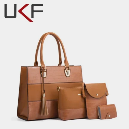 Bolsas e acessórios Bolsa Feminina de Ombro Estilo Luxo com Design em Bloco de Cor – Moda Casual Elegante | Loja dos Cabelos