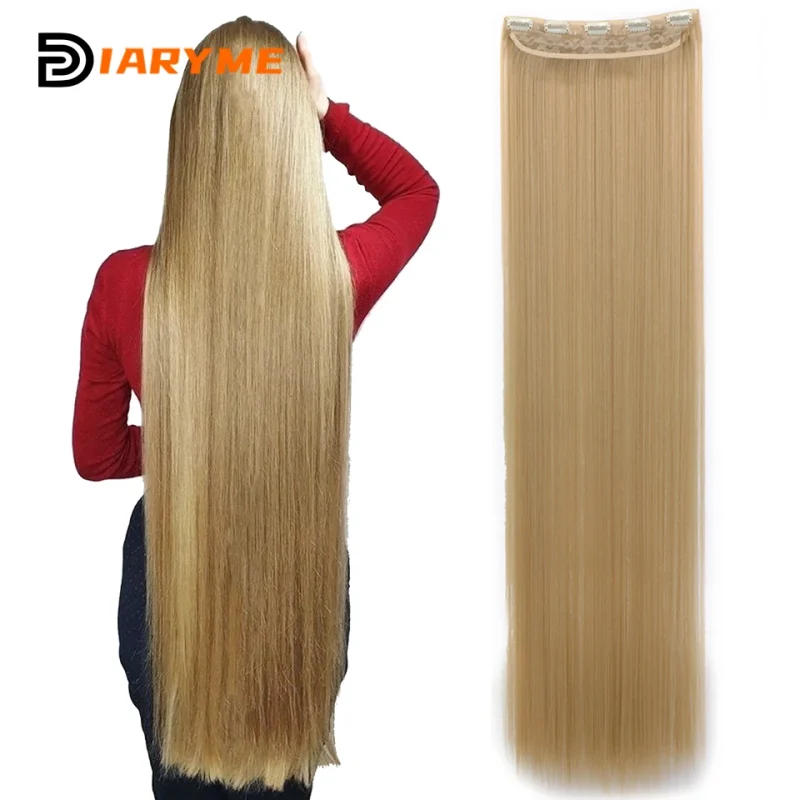 Extensões de cabelo Sintético Extensão de Cabelo Sintético com Clip para Mulheres – Extra Longa, 100cm, Acessório Natural, 1 Peça | Loja dos Cabelos