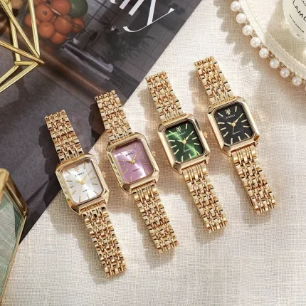 Bolsas e acessórios Relógio Feminino de Luxo 2025: Quartzo, Pulseira de Aço Inoxidável, Estilo Simples e Moderno, Presente Ideal | Loja dos Cabelos