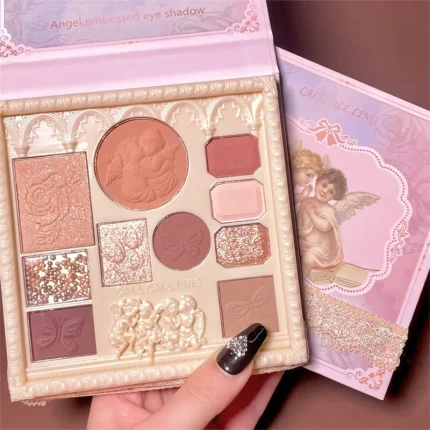 Cosméticos e outros produtos de beleza Paleta de Sombras Matte Lace – Iluminador, Lantejoulas e Blush, 10 Cores | Loja dos Cabelos