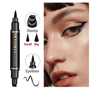 Cosméticos e outros produtos de beleza Caneta Delineadora Líquida Impermeável Black Eye Liner com Ponta Dupla e Selagem Rápida | Loja dos Cabelos
