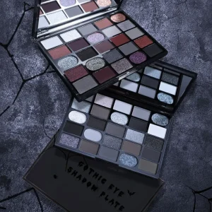 Cosméticos e outros produtos de beleza Paleta de Sombras Gótica Negra — Acabamento Matte e Perolado com Brilho Sutil Punk Tridimensional | Loja dos Cabelos