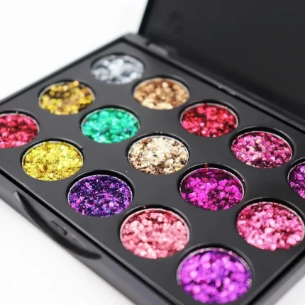 Cosméticos e outros produtos de beleza Paleta de Sombras Glitter para Mulheres — 15 Cores Neon, Metálico, Fosco e Shimmer para Maquiagem dos Olhos | Loja dos Cabelos
