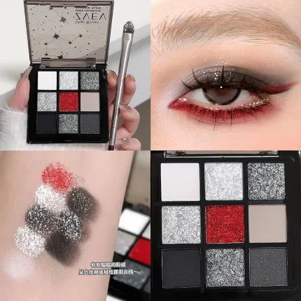 Cosméticos e outros produtos de beleza Paleta de Sombras ZVEV Sweet Cool Rose, 9 Cores Matte e Peroladas, Gel Pop, Maquiagem para Olhos | Loja dos Cabelos