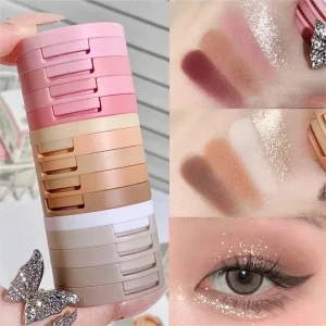 Cosméticos e outros produtos de beleza Paleta 4 em 1: Blush, Iluminador, Contorno e Pó Facial Matte e Perolado | Loja dos Cabelos