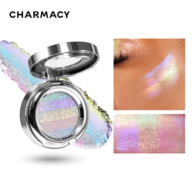 Cosméticos e outros produtos de beleza Iluminador Duocromático Charmacy Rainbow – 5 Cores Shimmer Multicromáticas, Longa Duração, Maquiagem para Olhos e Rosto | Loja dos Cabelos