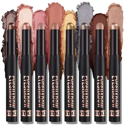 Cosméticos e outros produtos de beleza Lápis de Sombra Perolado à Prova d’Água – 6 Cores, Longa Duração, Efeito Cintilante e Iluminador | Loja dos Cabelos