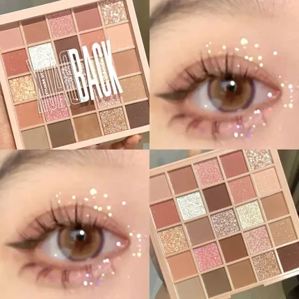 Cosméticos e outros produtos de beleza Paleta de Sombras 25 Cores – Tons Suaves, Acabamento Matte e Perolado, Lançamento 2024 | Loja dos Cabelos