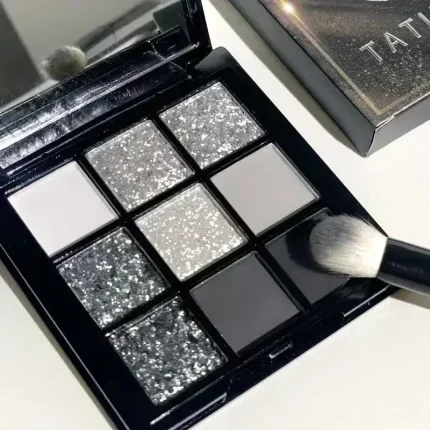 Cosméticos e outros produtos de beleza Paleta de Sombras 9 Cores — Smokey Eye com Acabamento Matte, Glitter e Cintilante em Tons de Cinza e Preto | Loja dos Cabelos