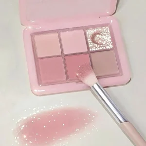 Cosméticos e outros produtos de beleza Paleta de Sombras 4 Cores — Rosa Claro, Glitter, Fosco, Laranja Brilhante e Marrom, Maquiagem Duradoura | Loja dos Cabelos