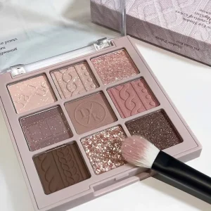 Cosméticos e outros produtos de beleza Paleta de Sombra 9 Cores – Glitter Perolado e Nude, Duradoura, Efeito Encantador para Olhos, Maquiagem Coreana | Loja dos Cabelos