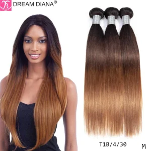 Extensões de cabelo Natural Extensão de Cabelo Humano Liso Ombre Peruano Remy Pré-Colorido | Loja dos Cabelos