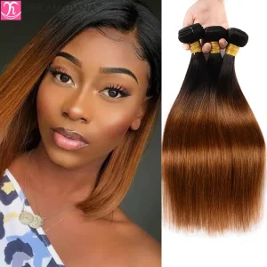 Extensões de cabelo Natural Extensões de Cabelo Humano Liso Ombre 2 Tons – 100% Peruano, Fio Remy | Loja dos Cabelos
