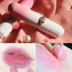 Cosméticos e outros produtos de beleza Bálsamo Labial Cristal com Mudança de Temperatura – Gloss Hidratante e Reparador de Longa Duração na Cor Pêssego | Loja dos Cabelos