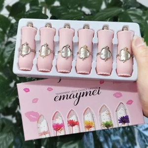 Cosméticos e outros produtos de beleza Kit Batom Gelatinoso de Flor – Brilho Labial Mágico, Muda de Cor, Longa Duração (6 Unidades) | Loja dos Cabelos