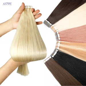 Extensões de cabelo Natural Extensões de Cabelo Humano com Fita Dupla Face Invisível – Liso, Sem Costura, Preto, Marrom e Loiro | Loja dos Cabelos