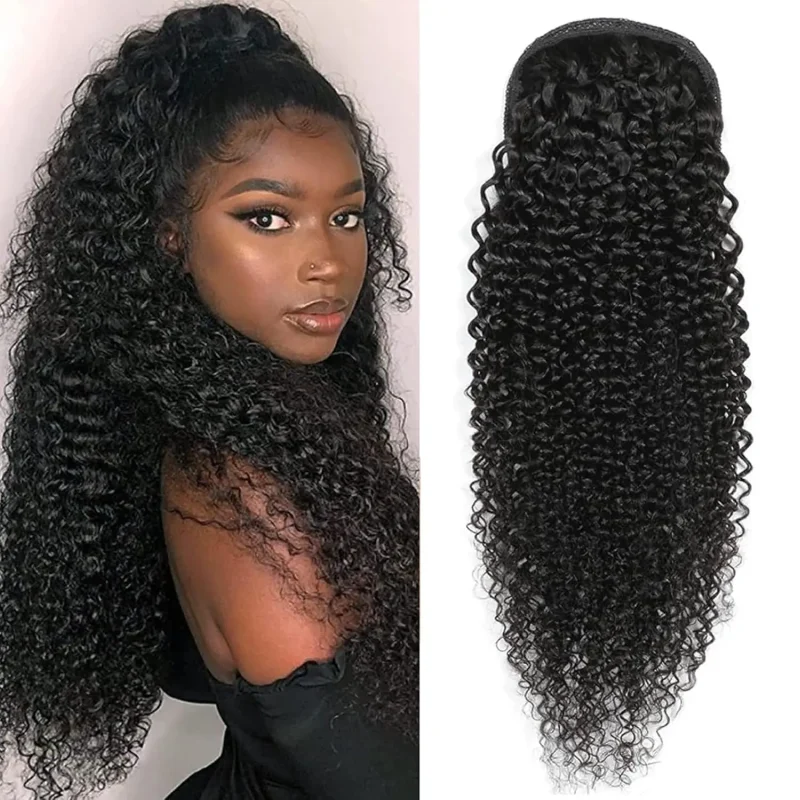 Rabo de Cavalo Aplique de Rabo de Cavalo Cacheado em Cabelo Humano Brasileiro 100g – Fio Natural Tipo Kinky | Loja dos Cabelos