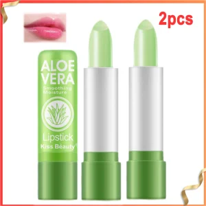 Cosméticos e outros produtos de beleza Batom Mágico de Aloe Vera – Hidratação, Longa Duração e Mudança de Cor por Temperatura | Loja dos Cabelos