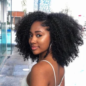 Extensões de cabelo Natural Extensões de Cabelo Humano Indiano Cru – Cacheado Afro Kinky 4B 4C 100% Natural e Macio | Loja dos Cabelos