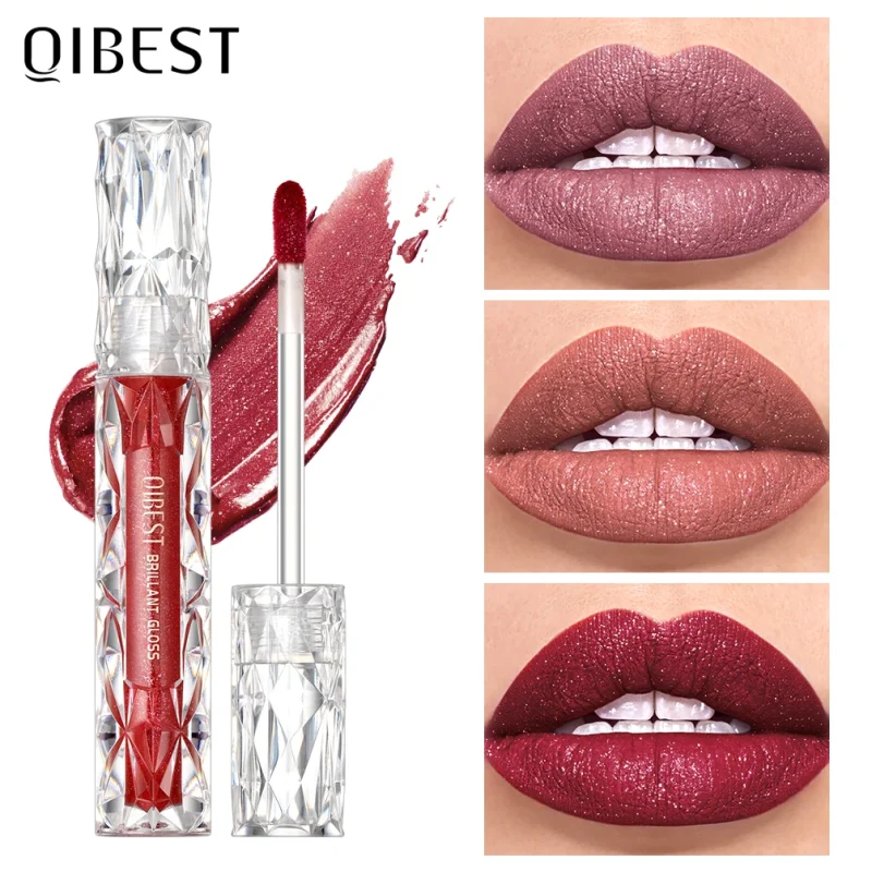Cosméticos e outros produtos de beleza Brilho Labial Perolado Duradouro à Prova d’Água – Gloss Vermelho e Roxo, Efeito Diamante e Fosco | Loja dos Cabelos