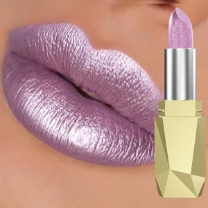 Cosméticos e outros produtos de beleza Batom Metálico Brilhante Perolado – Duradouro, Fosco e Cosmético para Mulheres | Loja dos Cabelos