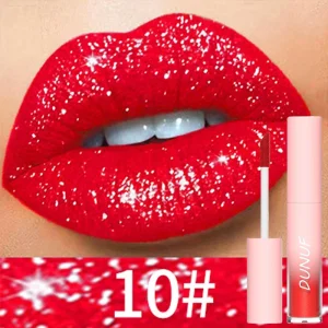 Cosméticos e outros produtos de beleza Brilho Labial Vermelho Metálico – Glitter Diamante, À Prova d’Água, Longa Duração, 18 Cores | Loja dos Cabelos