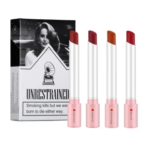 Cosméticos e outros produtos de beleza Conjunto de Batom Lana Del Rey Matte e Brilhante – 4 Cores, Durabilidade de 24 Horas | Loja dos Cabelos